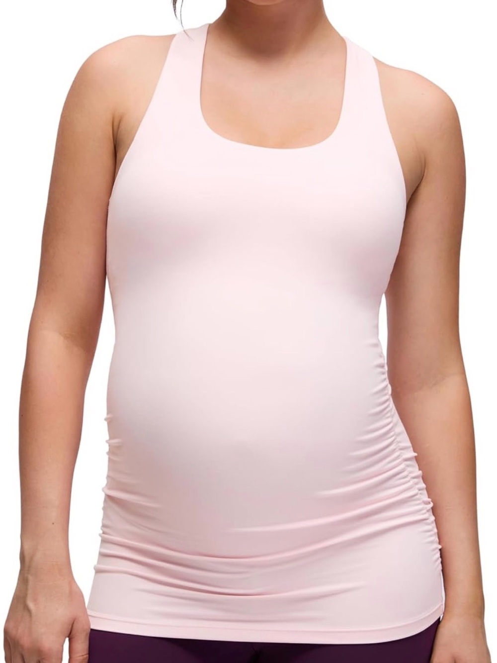 CRZ YOGA Light Pink Maternity Racerback Tank Top